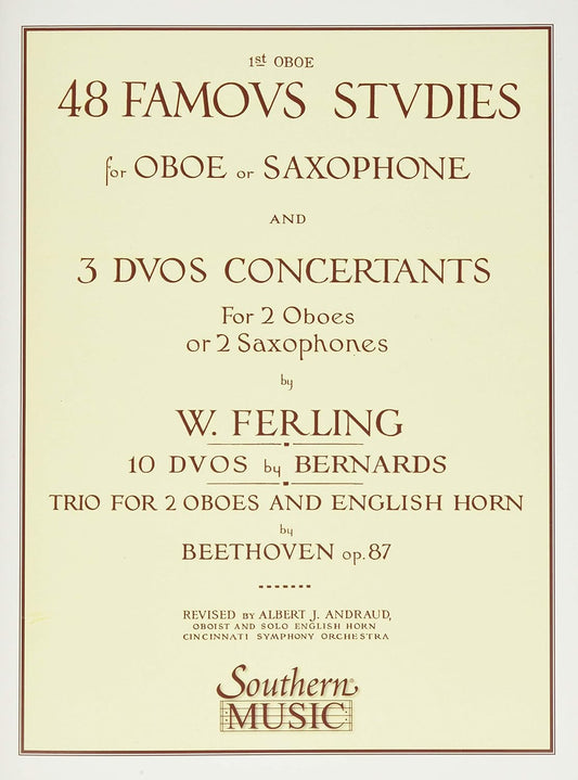 48 Famous Studies (1St and 3Rd Part): Melodious Etudes for Oboe and Saxophone Pl