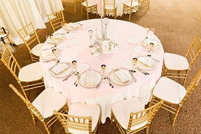 10 Pack round Table Cloths White round Tablecloth 120 Inch Washable Polyester Fa