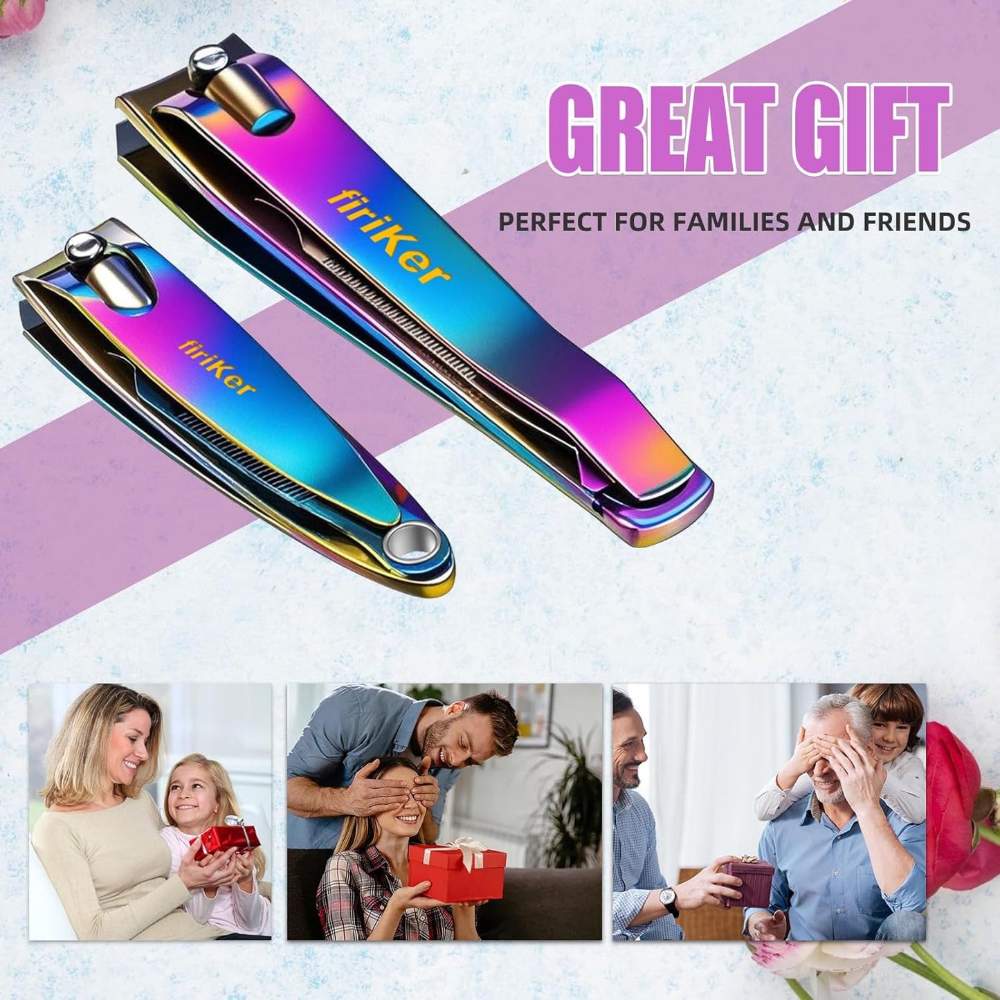 Nail Clipper Set, Sturdy Stainless Steel Fingernails & Toenails Clippers & Nail