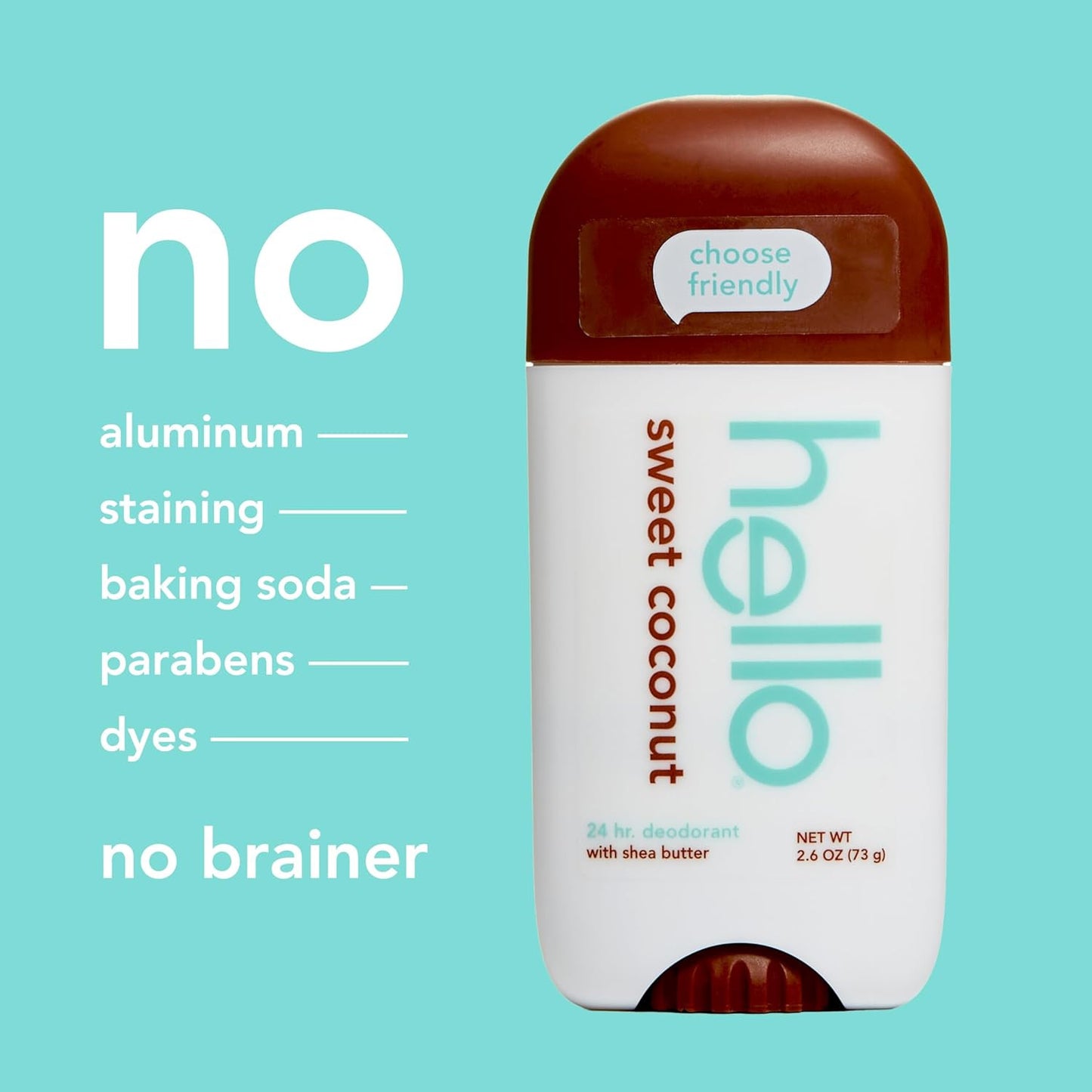 Sweet Coconut Deodorant with Shea Butter for Women + Men, Aluminum Free, Baking