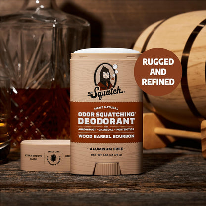 Natural Deodorant for Men 3 Pack Wood Barrel Bourbon – Odor-Squatching Men'S Deo