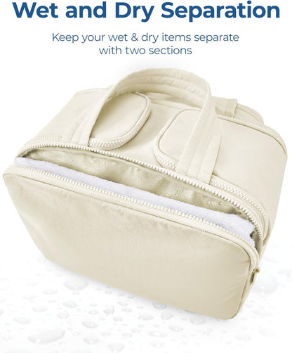 Travel Toiletry Bag, Lightweight Large Wide-Open Travel Bag for Women, Puffy Cos