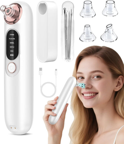 5-Speed Blackhead Remover for Sensitive Skin, Wireless Charging Face Pore Clea