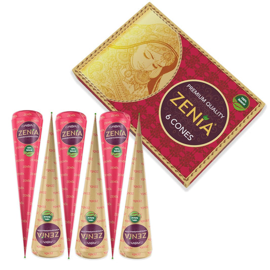 6 Pack 100% Natural Ready to Use Henna Paste Hair Color Hair Dye Cones Reddish B