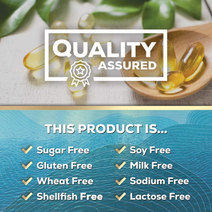 Omega 3 Fish Oil Triple Strength 1200 Mg, Omega-3 Supplements, Natural Brain Hea