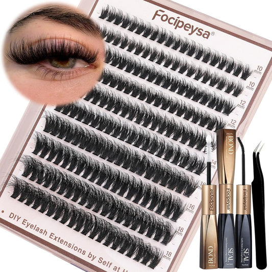 Volume Lash Clusters Kit D Curl Lashes Extensions Thick Volume Eyelash Clusters