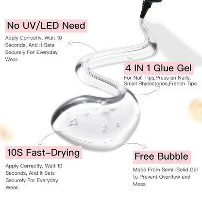 Super Strong Nail Glue 15G for Press on Nails - Quick Drying, Semi Solid, Long L