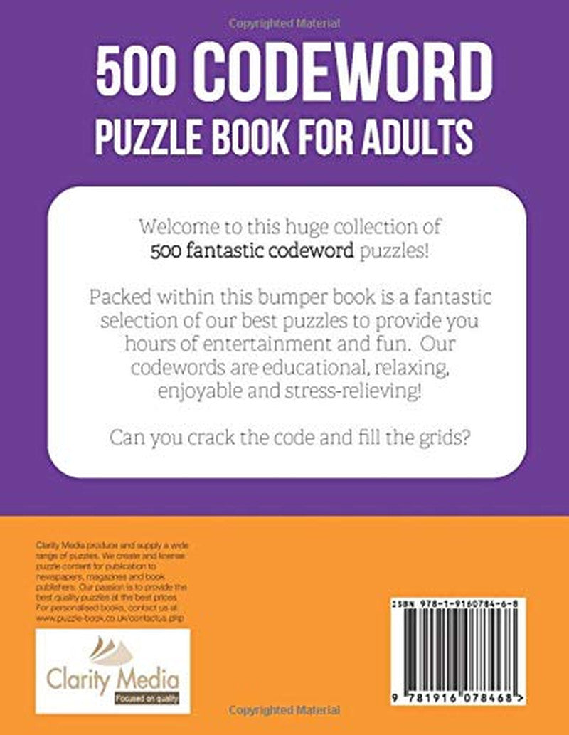 500 Codeword Puzzle Book for Adults: Codewords Book with a Colossal 500 Puzzles