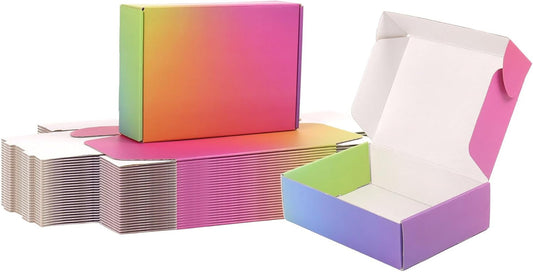 7X5X2 Shipping Boxes Small, 45 Pack Rainbow Corrugated Cardboard Mailer Boxes fo