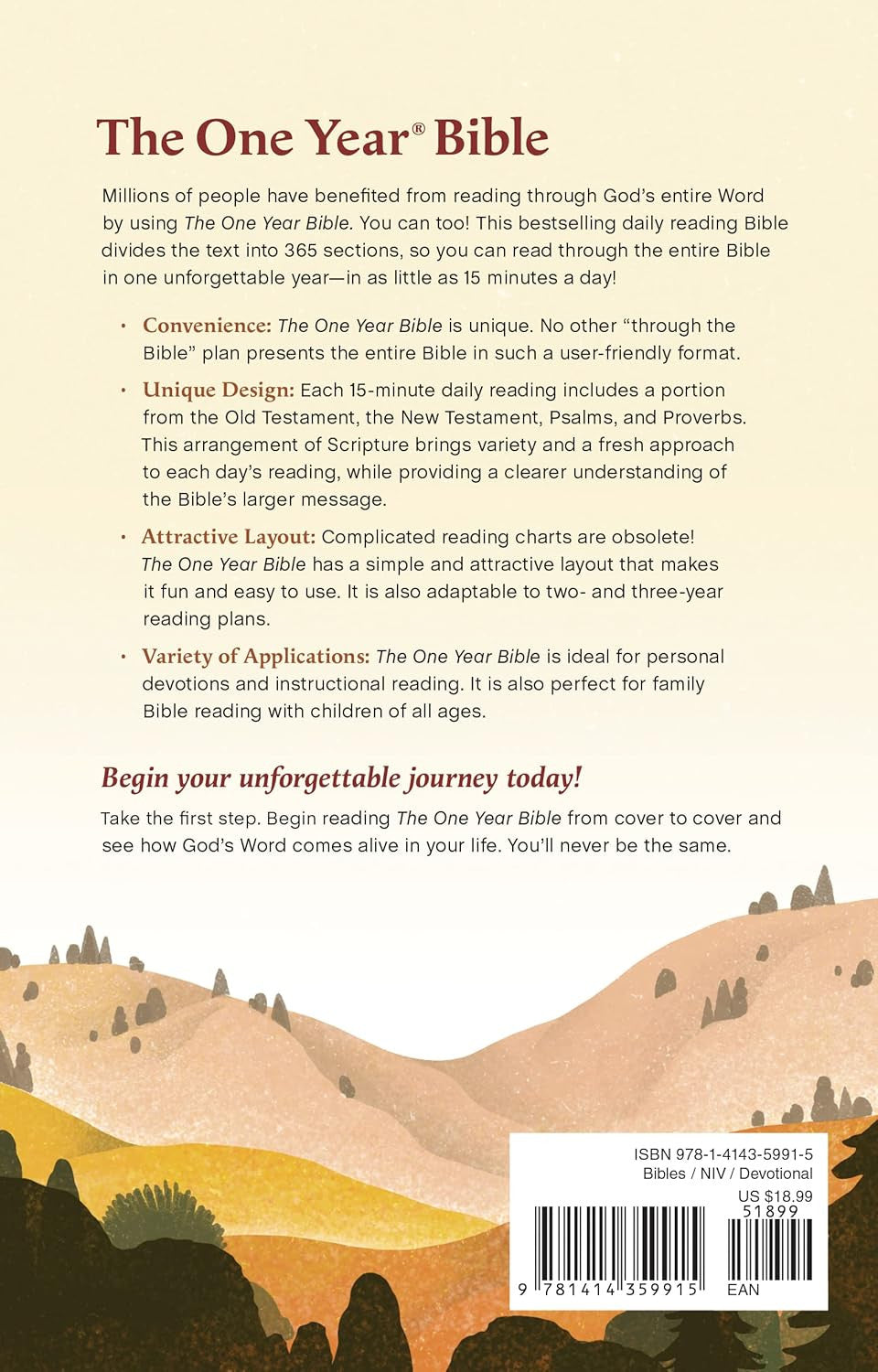 The One Year Bible NIV (Softcover)