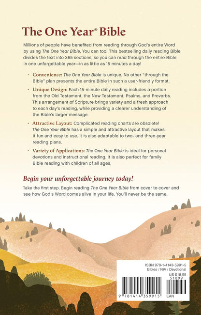 The One Year Bible NIV (Softcover)