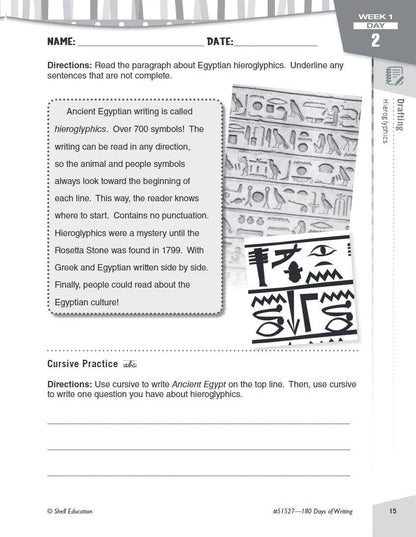 180 Days of Writing for Fourth Grade - an Easy-To-Use Fourth Grade Writing Workb
