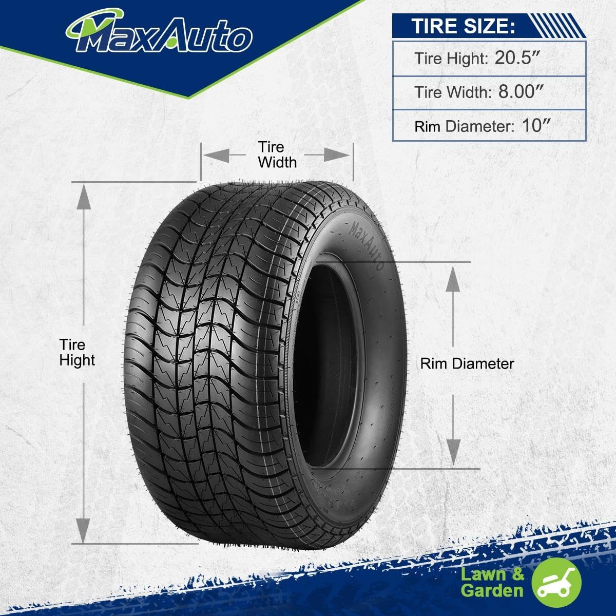 205/65-10 Trailer Tires and 20.5X8-10 Tractor Tires, 6-Ply, Set of 2