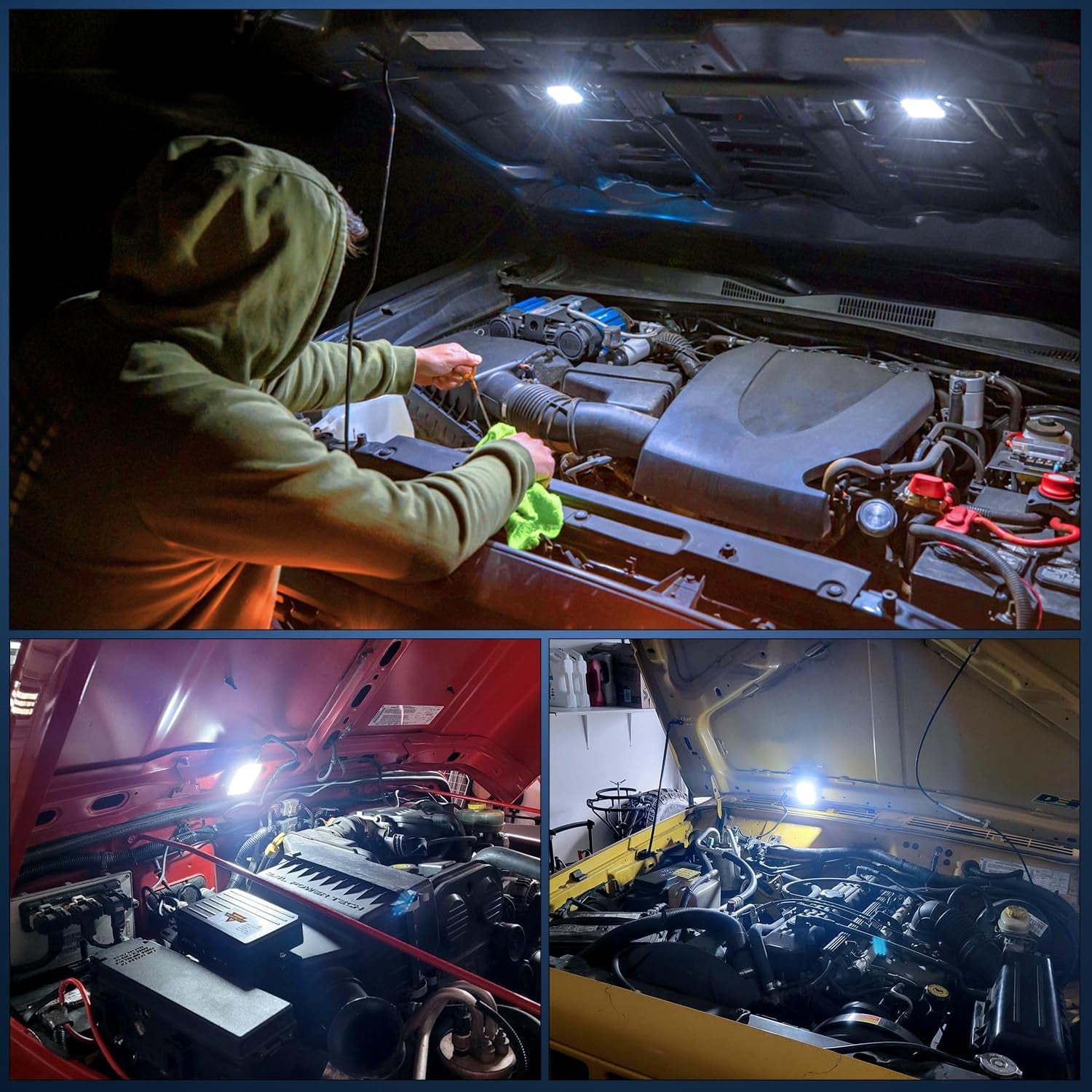 under Hood Courtesy Light White Beam Plug and Play Compatible with 1998-2010 Dodge Ram 1500 2500 3500, 2006-2019 Dakota Charger, 1998-2001 Wrangler Grand Cherokee