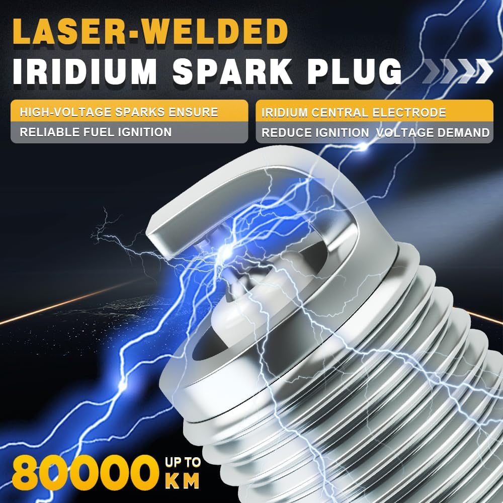 UF669 Ignition Coil Pack with Iridium Spark Plugs XP3922, Compatible with Buick Encore, Chevrolet Cruze, Sonic, Trax, Volt 1.4L 1.8L L4, High Performance Direct Fit Replacement
