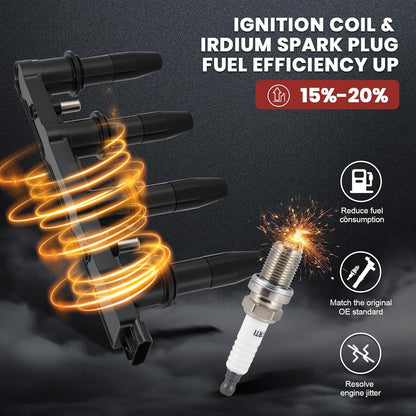 UF620 Ignition Coil Pack and Iridium Spark Plugs Set of 1 Compatible with Chevy Cruze Sonic Cruze Limited 2010-2018 (Only 1.8L) L4 Replaces#C1646, 4504