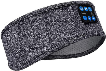 Wireless Bluetooth Sleep Headband with HD Stereo Speakers for Side Sleepers - Ideal for Running, Yoga, Meditation, and Travel - Grey Version 2021-09