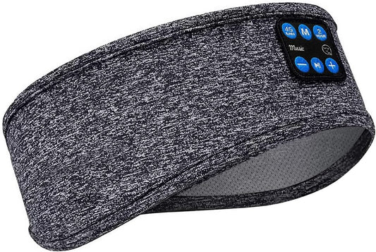 Wireless Bluetooth Sleep Headband with HD Stereo Speakers for Side Sleepers - Ideal for Running, Yoga, Meditation, and Travel - Grey Version 2021-09