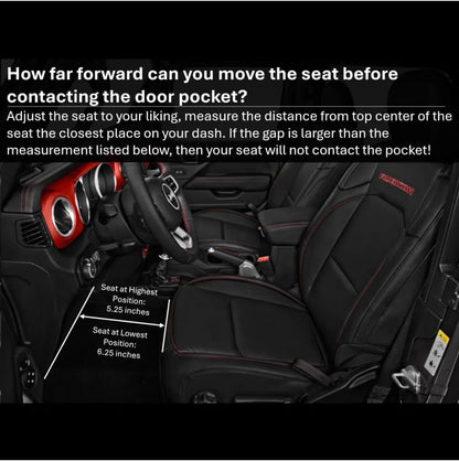 ™ 4-Door Pockets for 2018-2025 Jeep Wrangler JL, JLU, JT Gladiator | Electric Seat Compatible | Made in USA