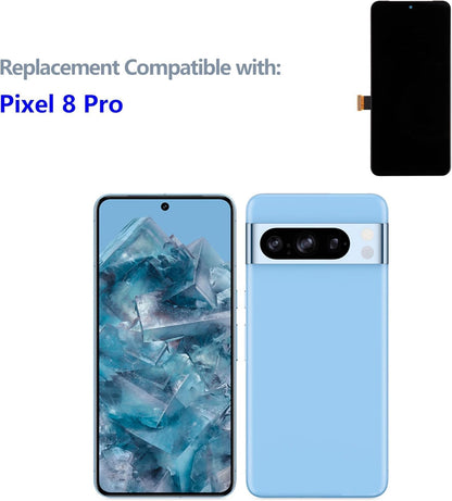 [with Bracket][Support Fingerprint Function] SWARK New OLED Display Replacement for Pixel 8 Pro LCD Display digitizer Touch Screen Assembly with Upgraded Repair Tools Kit