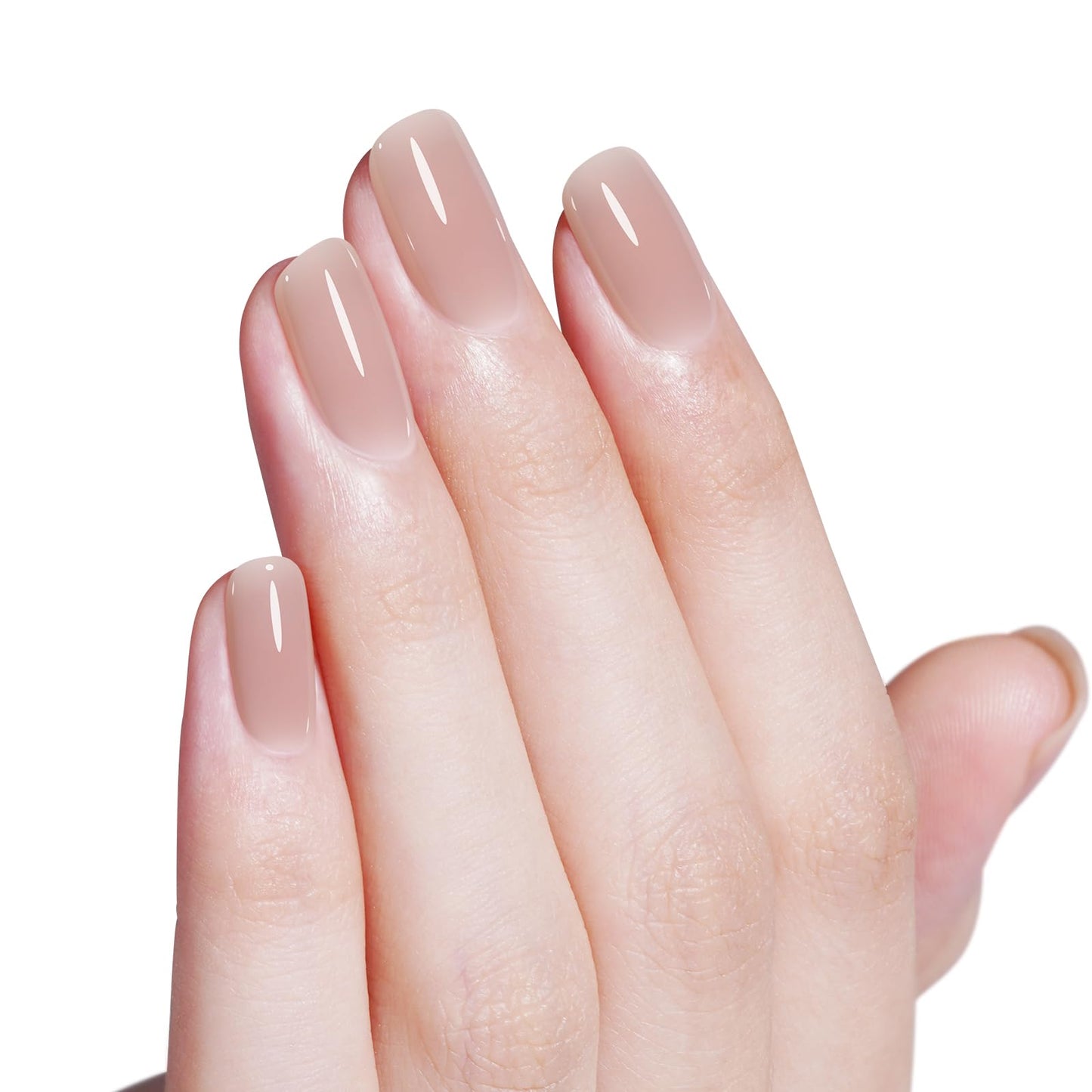 AILLSA Milky Pink Nude Gel Nail Polish, 15ml Translucent Soak Off UV LED Light Cure Gel Polish, Long Lasting for French Nail Art Salon DIY Manicure at Home