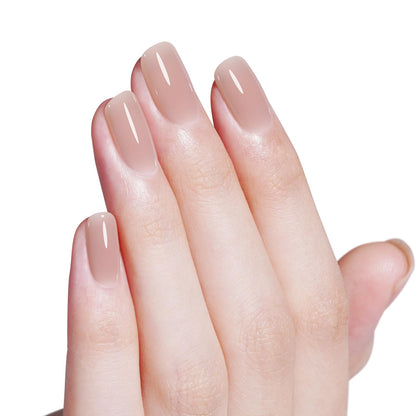 AILLSA Milky Pink Nude Gel Nail Polish, 15ml Translucent Soak Off UV LED Light Cure Gel Polish, Long Lasting for French Nail Art Salon DIY Manicure at Home