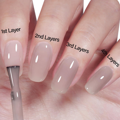 AILLSA Milky Pink Nude Gel Nail Polish, 15ml Translucent Soak Off UV LED Light Cure Gel Polish, Long Lasting for French Nail Art Salon DIY Manicure at Home