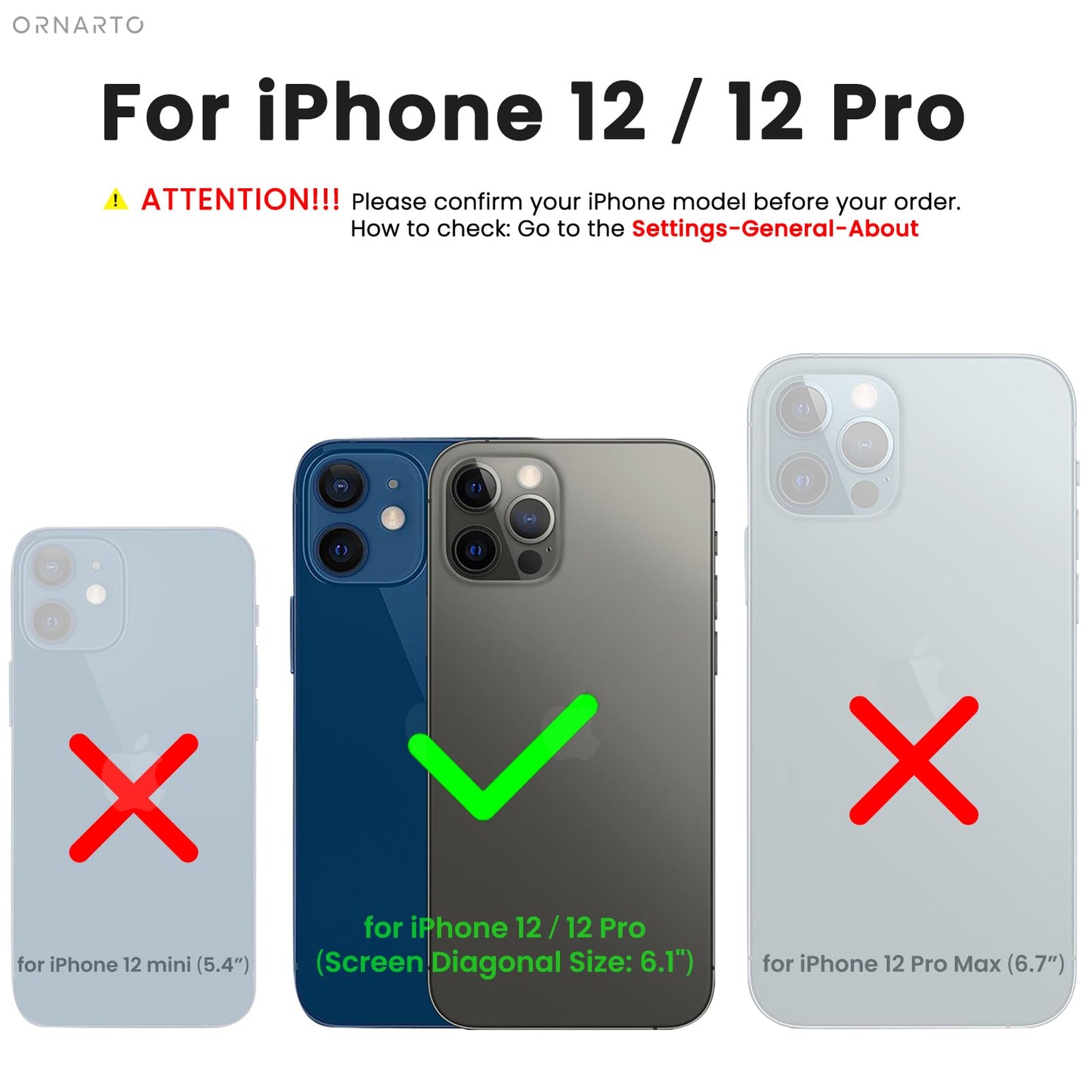 ORNARTO Compatible with iPhone 12 Case, Compatible with iPhone 12 Pro Case, Slim Liquid Silicone 3 Layers Full Covered Soft Gel Rubber Phone Case Cover 6.1 inch-White