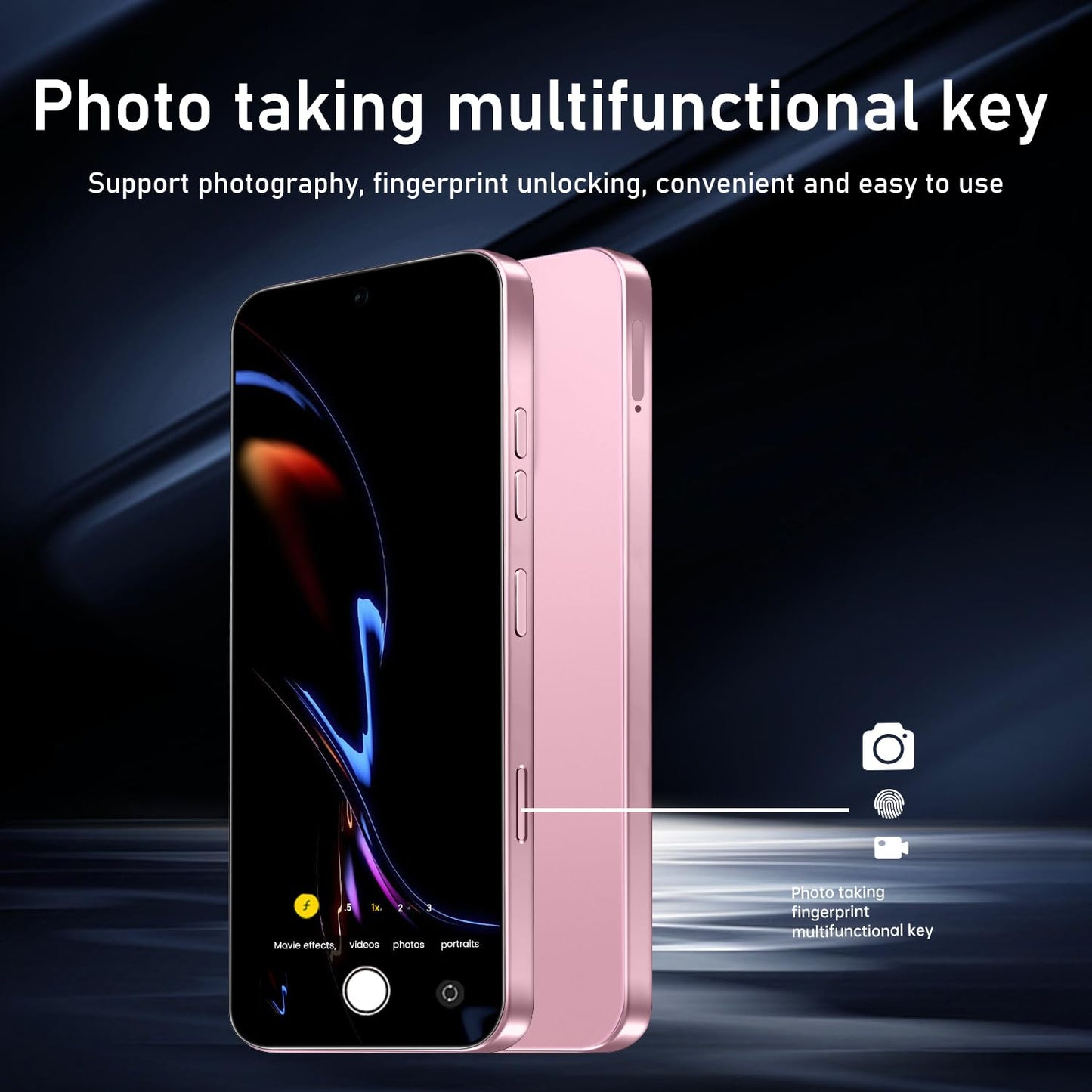 16PROMA X 16GB+1TB 6.99" HD Screen Smartphone Unlocked Cell Phone,Battery 7000mAh Unlocked The Phone, Android 14 Fingerprint Button Unlock/GPS/Dual SIM/5G/Face ID(Desert Titanium)