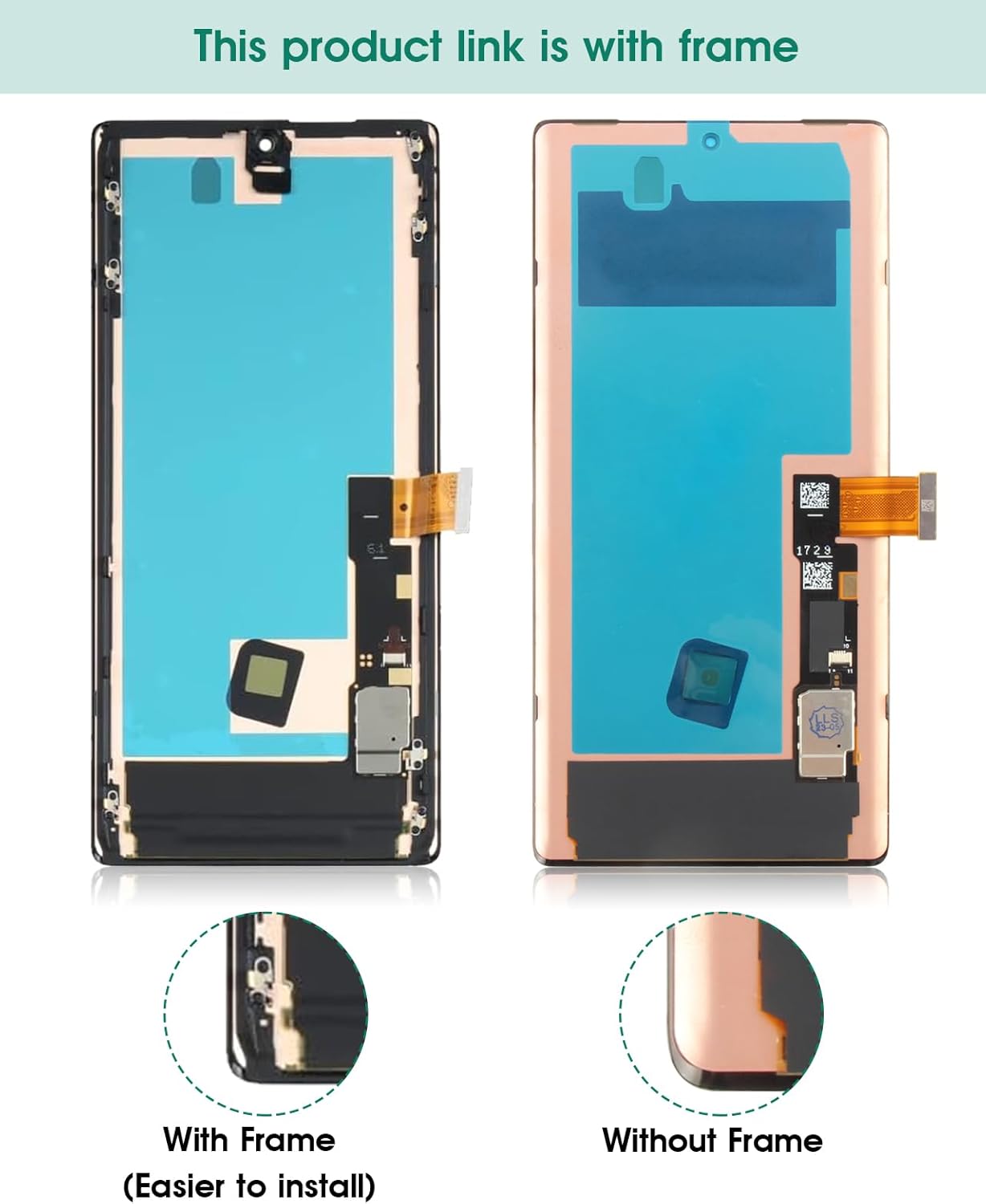 OLED for Google Pixel 6 Pro Screen Replacement for Google Pixel 6 Pro LCD Digitizer Repair Kits for Google Pixel 6 Pro GLUOG G8VOU Touch Screen Display Assembly Replacement with Frame(Black)