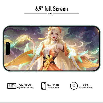 16 PX Unlocked 5G CellPhones 2025 Android 13 Smartphone with snapdragon8cen2 Processor 12GB+512GB 10-Core 6.9" HD Screen 40MP+108MPCamera 6800 mAh Cellphone with 5G Dual SIM(Greener)