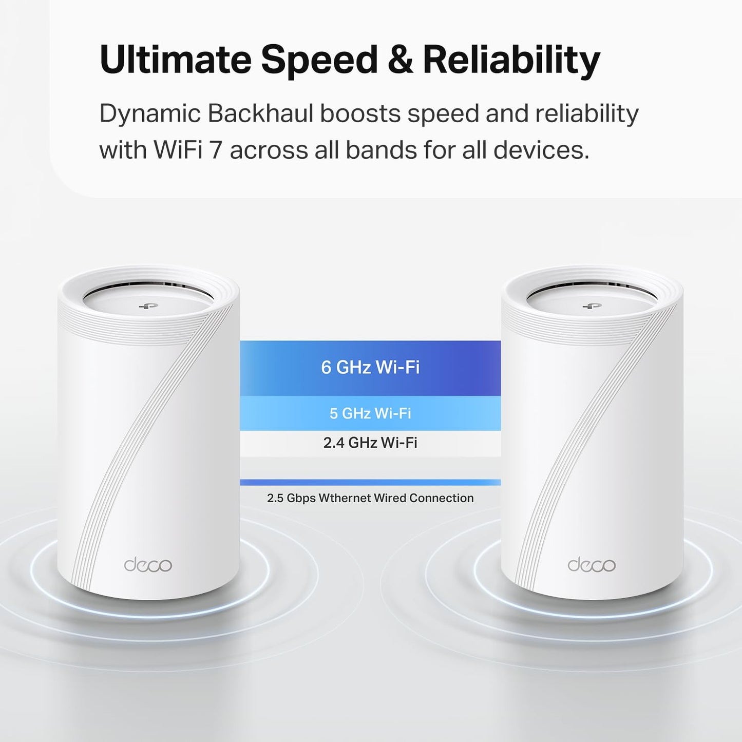 TP-Link Deco XE75 AXE5400 Tri-Band WiFi 6E Mesh System - Wi-Fi up to 7200 Sq.Ft, Engadget Rated Best Mesh for Most People, Replaces WiFi Router and Extender, AI-Driven Mesh New 6GHz Band, 3-Pack