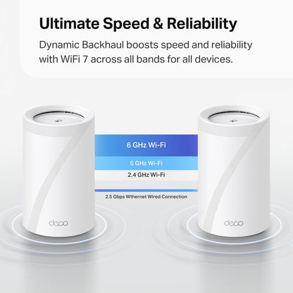 TP-Link Deco XE75 AXE5400 Tri-Band WiFi 6E Mesh System - Wi-Fi up to 7200 Sq.Ft, Engadget Rated Best Mesh for Most People, Replaces WiFi Router and Extender, AI-Driven Mesh New 6GHz Band, 3-Pack