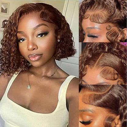 13x4 Lace Front Wigs Human Hair Pre Plucked 180 Density Brazilian Wet and Wavy Human Hair Wigs for Black Women Glueless Curly Lace Frontal Wig Natural Color (22 Inch)
