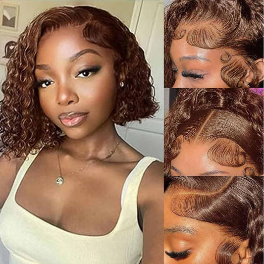 13x4 Lace Front Wigs Human Hair Pre Plucked 180 Density Brazilian Wet and Wavy Human Hair Wigs for Black Women Glueless Curly Lace Frontal Wig Natural Color (22 Inch)