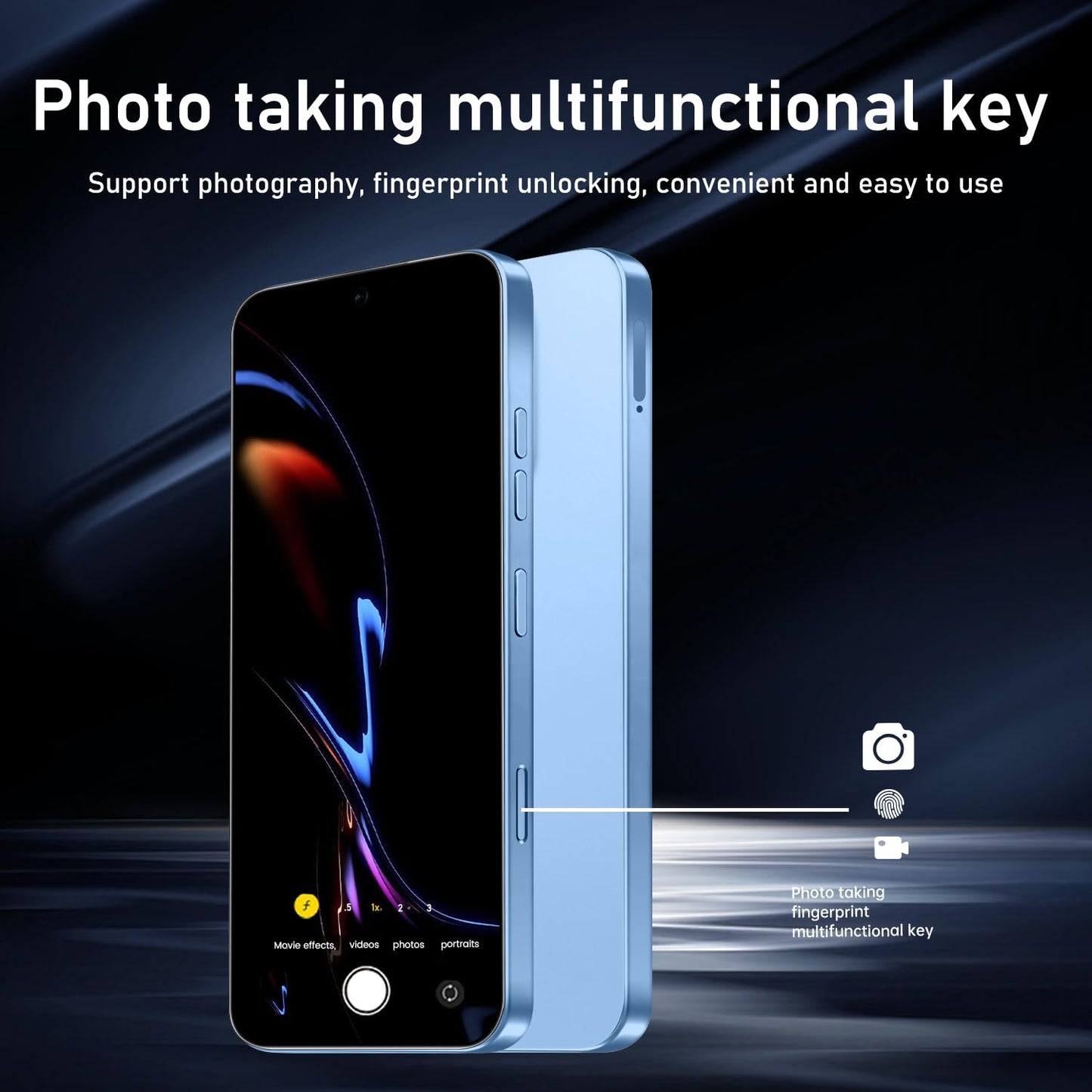 16PROMA X 16GB+1TB 6.99" HD Screen Smartphone Unlocked Cell Phone,Battery 7000mAh Unlocked The Phone, Android 14 Fingerprint Button Unlock/GPS/Dual SIM/5G/Face ID(Desert Titanium)