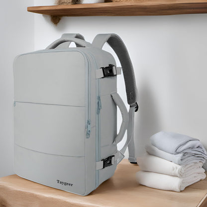 Taygeer Travel Backpack for Women, Carry On Backpack with USB Charging Port & Shoe Pouch, TSA 15.6inch Laptop Mochila Flight Approved, Nurse Bag Casual Daypack for Weekender Business Hiking, Pink