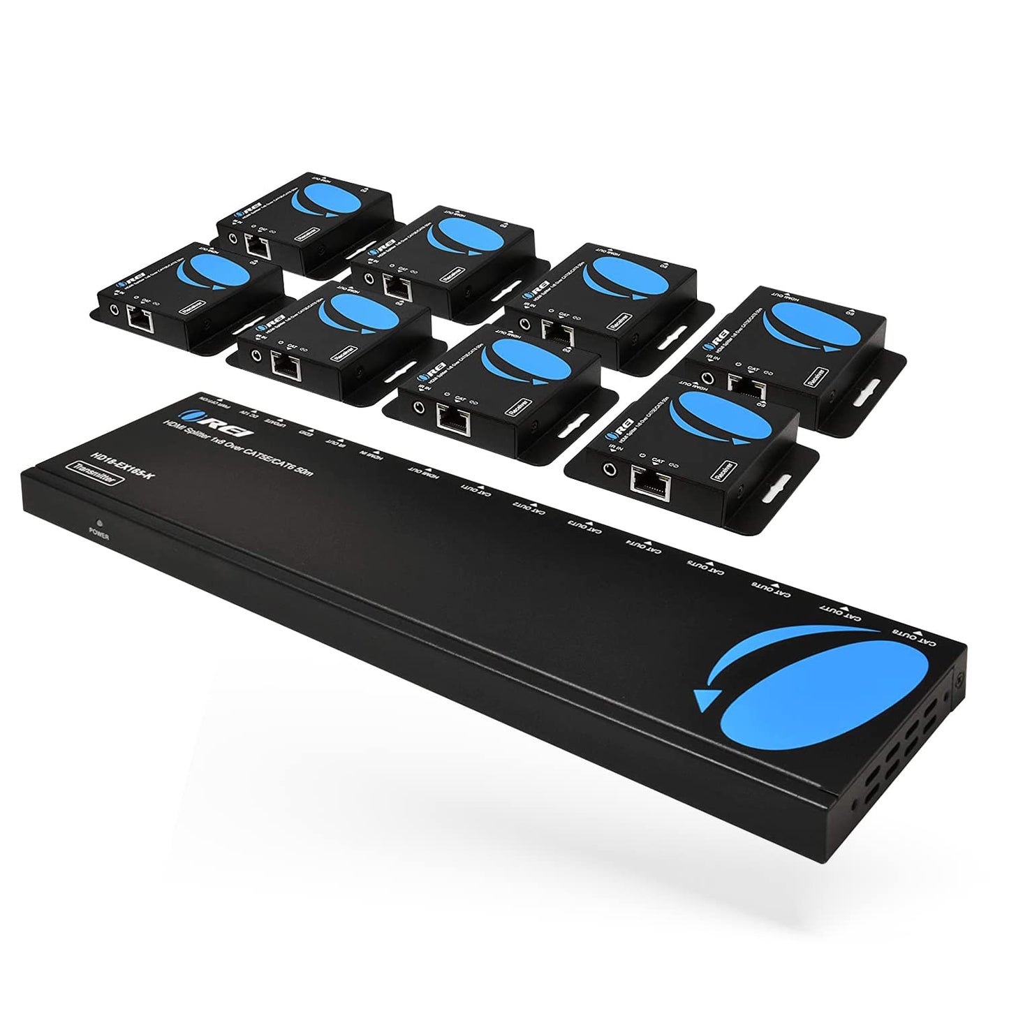 OREI 4K 1x4 HDMI Extender Splitter Over CAT6/7 Ethernet Cable Up to 4K@30Hz upto 165 ft-1080P@60Hz upto 230 ft, IR control, EDID, HDMI Loop Out (HD14-EX165-K)