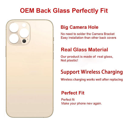 OEM Rear Cover Back Glass Replacement for iPhone 13 pro max 6.7 inches (Graphite) All Carriers with Pre-Installed Adhesive and Repairing Tool Kits