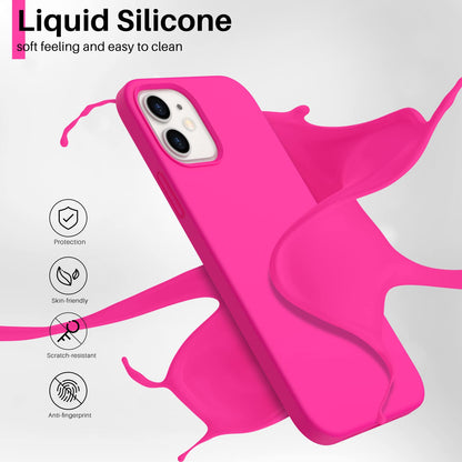 ORNARTO Compatible with iPhone 12 Case, Compatible with iPhone 12 Pro Case, Slim Liquid Silicone 3 Layers Full Covered Soft Gel Rubber Phone Case Cover 6.1 inch-White