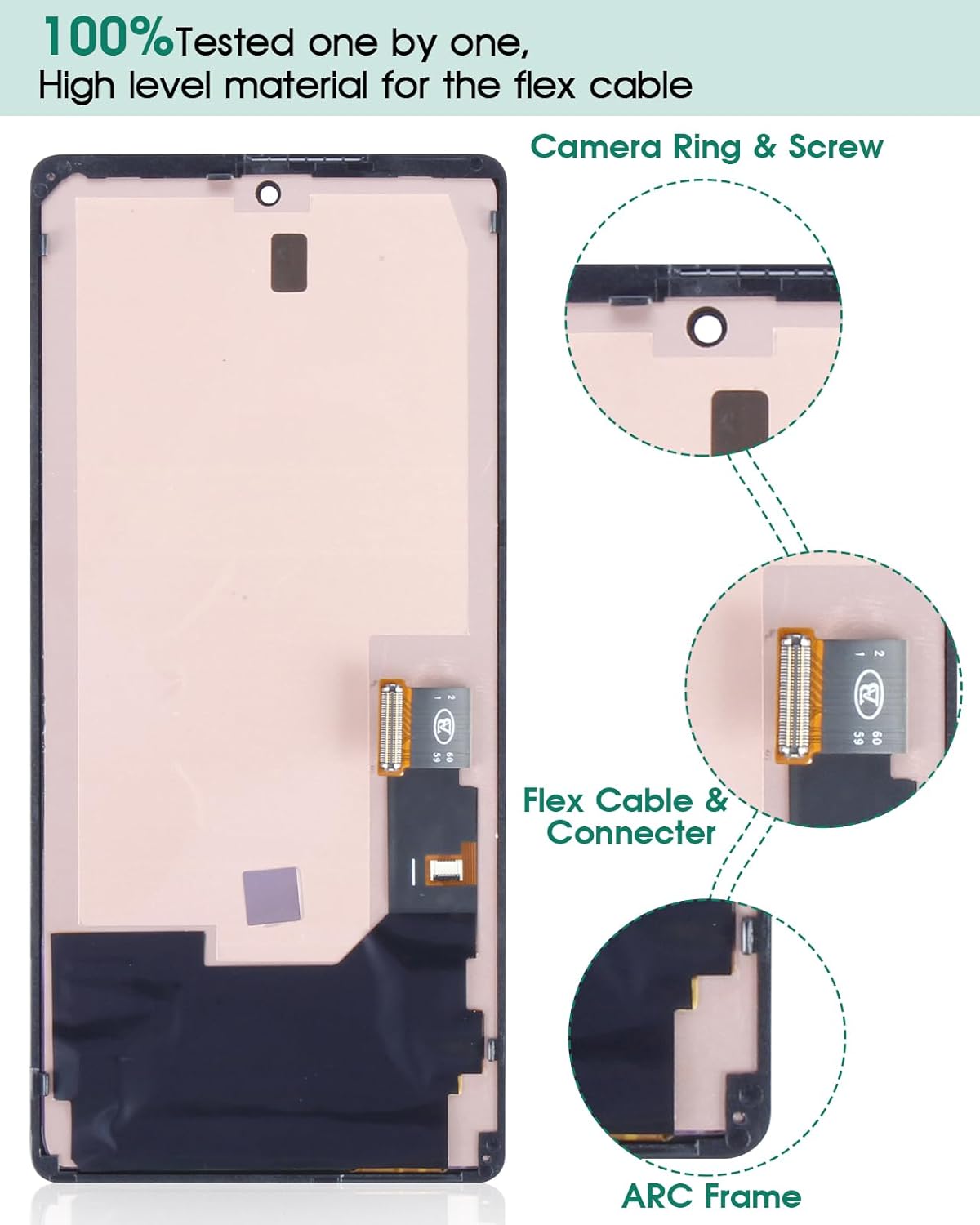 OLED for Google Pixel 6 Screen Replacement for Google Pixel 6 LCD Digitizer for Google Pixel 6 Touch Screen Display Assembly Repair Kits with Frame GB7N6 G9S9B16 (with Fingerprint, Not Original)