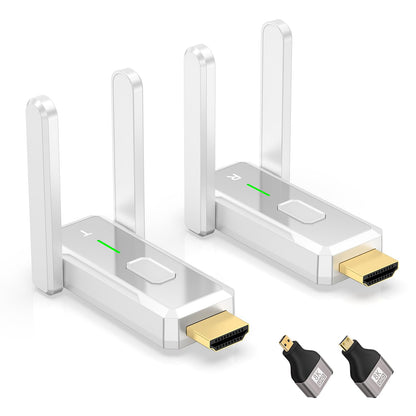 Wireless HDMI Transmitter and 4 Receivers 500FT/150M, 2.4G+5G Plug & Play Portable Wireless HDMI Splitter 1 to Multiple Screens for Video & Audio to Monitor from Laptop/PC/TV Box/Projector (1TX+4RX)