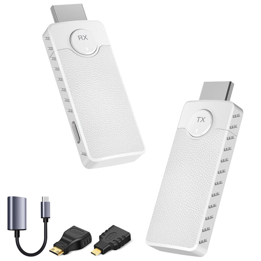 Wireless HDMI for Streaming,Transmitter and Receiver Kit, Built-in Antenna Low-Latency Transmission of 1080P HD Video Streams, 2.4/5.8GHz Dual-Band, Auto Pairing for PC/Laptop/TV/Monitor/Projector