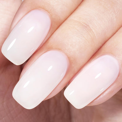 AILLSA Milky Pink Nude Gel Nail Polish, 15ml Translucent Soak Off UV LED Light Cure Gel Polish, Long Lasting for French Nail Art Salon DIY Manicure at Home