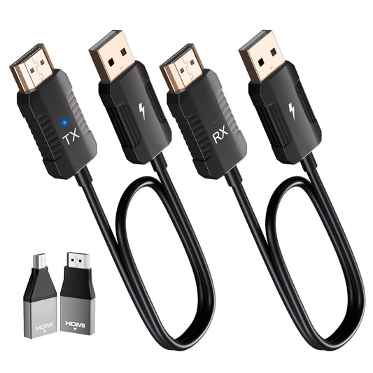 Wireless HDMI Transmitter and Receiver 4K Decode 1080P Output, HDMI Wireless Extender, Plug & Play, Support 2.4/5GHz for Streaming Video and Audio to Monitor from Laptop/Pc/Tv Box (Black)