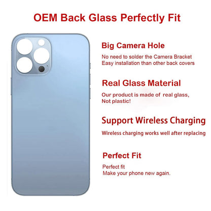 OEM Rear Cover Back Glass Replacement for iPhone 13 pro max 6.7 inches (Graphite) All Carriers with Pre-Installed Adhesive and Repairing Tool Kits