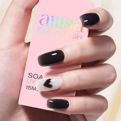 AILLSA Milky Pink Nude Gel Nail Polish, 15ml Translucent Soak Off UV LED Light Cure Gel Polish, Long Lasting for French Nail Art Salon DIY Manicure at Home