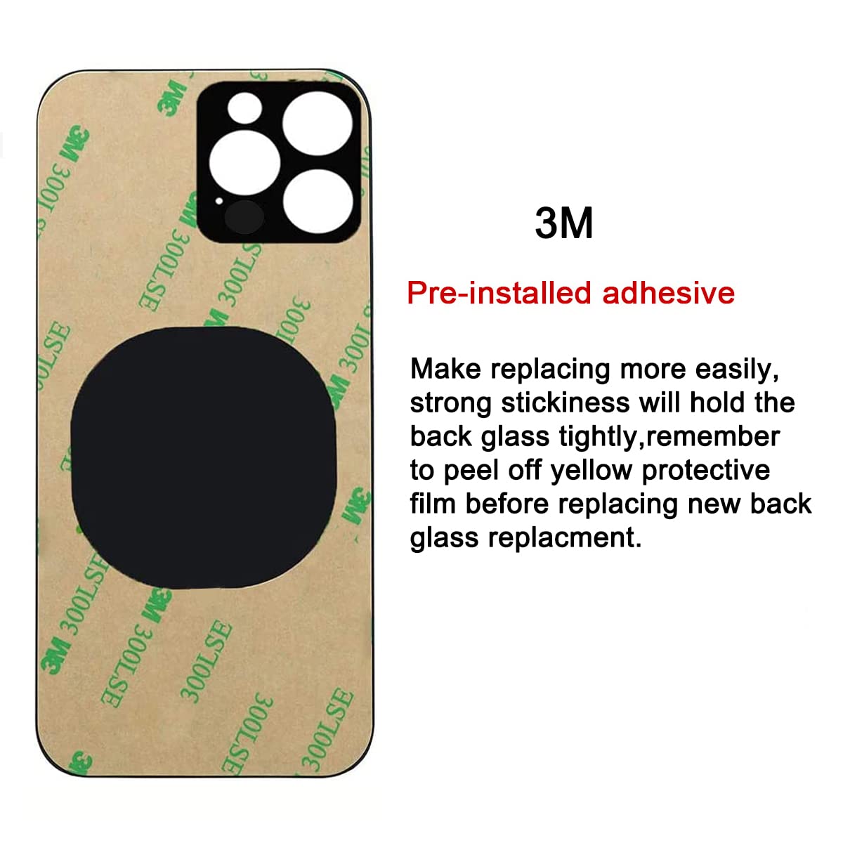 OEM Rear Back Glass Replacement (Pacific Blue) Compatible with iPhone 12 pro max 6.7 inches All Carriers with Pre-Installed Adhesive and Repairing Tool Kits