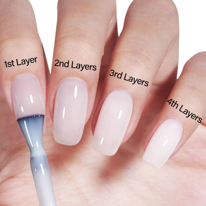 AILLSA Milky Pink Nude Gel Nail Polish, 15ml Translucent Soak Off UV LED Light Cure Gel Polish, Long Lasting for French Nail Art Salon DIY Manicure at Home