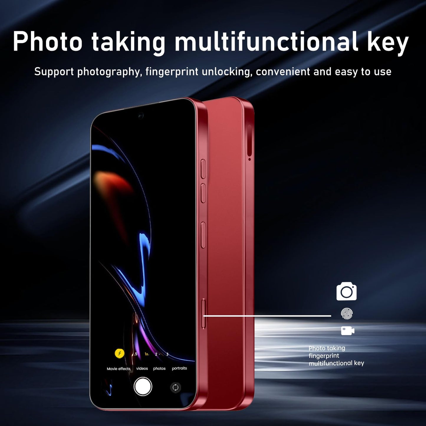 16PROMA X 16GB+1TB 6.99" HD Screen Smartphone Unlocked Cell Phone,Battery 7000mAh Unlocked The Phone, Android 14 Fingerprint Button Unlock/GPS/Dual SIM/5G/Face ID(Desert Titanium)